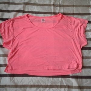 VS PINK Bright Peach Boxy Crop Top